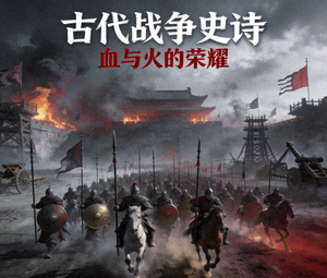 历史战争电影海报，古代战场场景